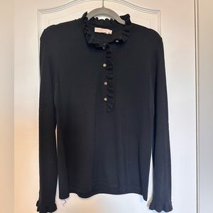 Tory Burch ruffle neck sweater blouse